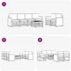 Lauko sofos komplektas 7 pcs Natūrali ir šviesiai pilka