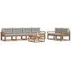 Lauko sofos komplektas 7 pcs Natūrali ir šviesiai pilka