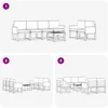 Lauko sofos komplektas 7 pcs Natūrali ir šviesiai pilka