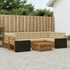Lauko sofos komplektas 7 pcs Natūralus ir bežinis Poliesteris