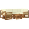 Lauko sofos komplektas 7 pcs Natūralus ir grietinėlė