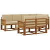 Lauko sofos komplektas 7 pcs Natūralus ir bežinis Poliesteris