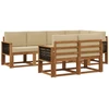 Lauko sofos komplektas 7 pcs Natūralus ir bežinis Poliesteris