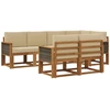Lauko sofos komplektas 7 pcs Natūralus ir bežinis Poliesteris