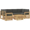 Lauko sofos komplektas 7 vnt. 6 vietos Balta ir antracito