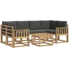Lauko sofos komplektas 7 vnt. 6 vietos Balta ir antracito