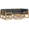 Lauko sofos komplektas 7 vnt. 6 vietos Balta ir antracito