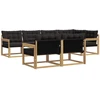 Lauko sofos komplektas 7 vnt. 7 vietos Balta ir juoda