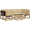 Lauko sofos komplektas 7 vnt. Balta ir kreminė