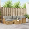 Lauko sofos komplektas 7 vnt. Balta ir šviesiai pilka