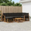 Lauko sofos komplektas 7 vnt. Natūrali ir juoda 59 x 59 x 37 cm