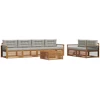 Lauko sofos komplektas 7 vnt. Natūrali ir šviesiai pilka