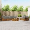 Lauko sofos komplektas 7 vnt. Natūrali ir šviesiai pilka