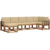 Lauko sofos komplektas 7 vnt. Natūralus ir bežinis