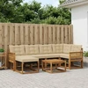 Lauko sofos komplektas 7 vnt. 6 vietos Natūralus ir bežinis