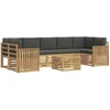 Lauko sofos komplektas 8 pcs Balta ir antracito Poliesteris