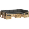 Lauko sofos komplektas 8 pcs Balta ir antracito 59 x 59 x 37 cm