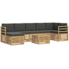 Lauko sofos komplektas 8 pcs Balta ir antracito 59 x 59 x 37 cm
