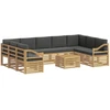 Lauko sofos komplektas 8 pcs Balta ir antracito 59 x 59 x 37 cm