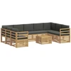 Lauko sofos komplektas 8 pcs Balta ir antracito 59 x 59 x 37 cm