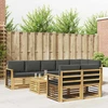 Lauko sofos komplektas 8 pcs Balta ir antracito 59 x 59 x 37 cm