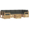 Lauko sofos komplektas 8 pcs Balta ir antracito Poliesteris
