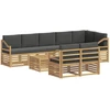 Lauko sofos komplektas 8 pcs Balta ir antracito 59 x 59 x 37 cm