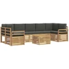 Lauko sofos komplektas 8 pcs Balta ir antracito Poliesteris
