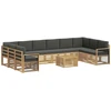 Lauko sofos komplektas 8 pcs Balta ir antracito 59 x 59 x 37 cm