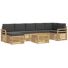 Lauko sofos komplektas 8 pcs Balta ir antracito 59 x 59 x 37 cm