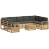 Lauko sofos komplektas 8 pcs Balta ir antracito 59 x 59 x 37 cm