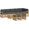 Lauko sofos komplektas 8 pcs Balta ir antracito 59 x 59 x 37 cm