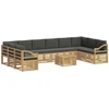 Lauko sofos komplektas 8 pcs Balta ir antracito 59 x 59 x 37 cm