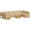 Lauko sofos komplektas 8 pcs Balta ir Bežė 59 x 59 x 37 cm