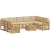 Lauko sofos komplektas 8 pcs Balta ir Bežė 59 x 59 x 37 cm
