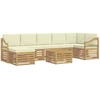 Lauko sofos komplektas 8 pcs Balta ir kreminė 59 x 59 x 37 cm