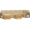 Lauko sofos komplektas 8 pcs Balta ir kreminė 59 x 59 x 37 cm
