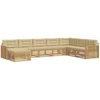 Lauko sofos komplektas 8 pcs Balta ir kreminė