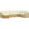 Lauko sofos komplektas 8 pcs Balta ir kreminė 308 x 190 x 73 cm