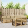 Lauko sofos komplektas 8 pcs Balta ir kreminė