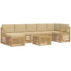 Lauko sofos komplektas 8 pcs Balta ir kreminė 59 x 59 x 37 cm
