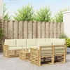 Lauko sofos komplektas 8 pcs Balta ir kreminė 59 x 59 x 37 cm