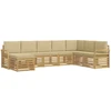 Lauko sofos komplektas 8 pcs Balta ir kreminė 308 x 190 x 73 cm