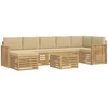 Lauko sofos komplektas 8 pcs Balta ir kreminė 59 x 59 x 37 cm