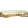 Lauko sofos komplektas 8 pcs Balta ir kreminė