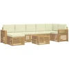 Lauko sofos komplektas 8 pcs Balta ir kreminė 59 x 59 x 37 cm