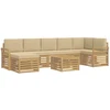 Lauko sofos komplektas 8 pcs Balta ir kreminė 59 x 59 x 37 cm
