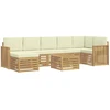 Lauko sofos komplektas 8 pcs Balta ir kreminė 59 x 59 x 37 cm