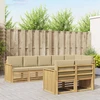 Lauko sofos komplektas 8 pcs Balta ir kreminė