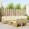 Lauko sofos komplektas 8 pcs Balta ir kreminė 59 x 59 x 37 cm